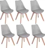 H.J WeDoo 6-piece set of dining chairs grey color, suitable Voir les images du produit 9
