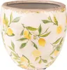 Clayre & Eef Blumentopf Ø 14x14 cm Gelb Keramik Zitrone Produktbild-Vorschau 1