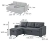 Sofa L Form Vitalispa Campina Grau 226 x 163 cm mit Produktbild-Vorschau 7