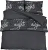 vidaXL Ensemble de literie noir 200x200 cm coton Voir les images du produit 7