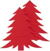 Two red felt Christmas trees are shown against a white background. Voir les images du produit