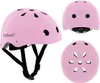A pink helmet is shown from multiple angles against a white background. Podgląd zdjęcia produktu