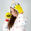 Gelbe Handschuhe Onesie Kigurumi warme Skier Kostüm St. Produktbild-Vorschau 2