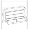 A technical drawing of a dresser with dimensions indicated. Produktbild-Vorschau