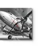 Wanduhr - Quadrat - Glasuhr - Flugzeug Retro Flugzeug - Produktbild-Vorschau 1