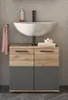 Xonox.Home Mason Waschbecken Unterschrank in Nox Oak / Grau Produktbild-Vorschau 1
