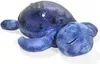 A blue plush turtle toy lying on its back. Voir les images du produit