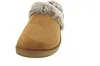 A single brown slipper with gray fur trim is shown against a white background. Produktbild-Vorschau
