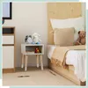 Relaxdays 10051019, Stolik nocny, Naturalny, Biały, MDF, Podgląd zdjęcia produktu 3