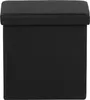 A black storage ottoman is shown from the front. Náhled obrázku produktu