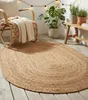 Handwebteppich - 160 x 230 cm - Braun - Jute - oval Produktbild-Vorschau 2
