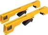Two yellow metal brackets with black mechanisms, likely for a saw stand. Produktbild-Vorschau