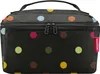 A black cosmetic bag with colorful polka dots. Podgląd zdjęcia produktu