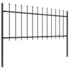 Gartenzaun mit Speerspitzen Stahl 5,1 x 0,8 m Schwarz Produktbild-Vorschau 2