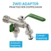 Bächlein Universal Doppel Auslaufhahn für den Garten [grün] Produktbild-Vorschau 3
