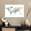 MuchoWow® Poster Weltkarte - Zitat - Grau 90x60 cm - Produktbild-Vorschau 3