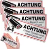 4 kusy Výstražná tabuľa kamerového dohľadu 12x4 cm Náhľad obrázku produktu 1