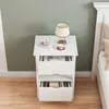 Bílý noční stolek se 2 zásuvkami moderní loft 45 cm Náhled obrázku produktu 3