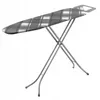 A folding ironing board with a checkered pattern on a white background. Produktbild-Vorschau