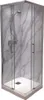 Duschwanne 75X75 cm Vulcano Line Slim Weiß + Duschkabine Produktbild-Vorschau 3