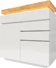 Commode Sweiko, buffet brillant avec 2 portes et 3 tiroirs, Voir les images du produit 20