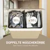 HOMCOM Bambus Wäschekorb mit Deckel 2 Fächer 100 L Produktbild-Vorschau 4
