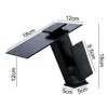 Design LED Bad Wasserfall Armatur Schwarz | Wasserhahn Produktbild-Vorschau 4