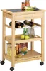Zeller Küchenrollwagen, Bamboo/Glastop 58x40x85 Produktbild-Vorschau 2