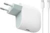 A white USB-C charger and cable set against a white background. Produktbild-Vorschau