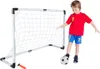 A young boy is playing soccer with a soccer goal and ball. Voir les images du produit