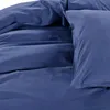A close-up view of blue bedding, showing the texture and folds of the fabric. Produktbild-Vorschau