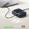 A black charging station is connected to a laptop, with a wireless charging pad on top. Anteprima dell’immagine prodotto
