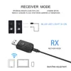 Diagram showing a Bluetooth receiver in receiver mode, connecting to speakers and devices. Produktbild-Vorschau