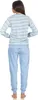 Eleganter Damen Frottee Pyjama langarm mit Bündchen in Produktbild-Vorschau 2