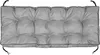A top-down view of a gray tufted cushion with black ties on the corners. Náhľad obrázku produktu