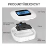 An exploded view of a CO detector showing its internal components. Voir les images du produit