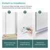 Three-panel image showing steps to install a shower seal. Produktbild-Vorschau