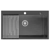Edelstahlspüle schwarz 75 x 45 cm Küchenspüle, kratzfeste Produktbild-Vorschau 2