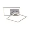 A modern LED ceiling lamp with two interlocking square frames, illuminated with warm white light, set against a white background. Produktbild-Vorschau