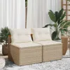 vidaXL Gartensofas ohne Armlehnen mit Kissen 2 Stk. Beige Produktbild-Vorschau 3