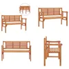 vidaXL Banc de jardin pliable 120 cm en bois massif Voir les images du produit 1