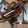 Borsa per laptop in pelle rovesciata 15,6 marrone Anteprima dell’immagine prodotto 9