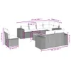 9-tlg. Garten-Sofagarnitur - mit Kissen Grau Poly Rattan - Produktbild-Vorschau 8
