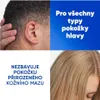 A collage of images showing a person's ear and hair, with text overlays. Podgląd zdjęcia produktu