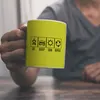 EAT, SLEEP, SUN, REPEAT Kaffeebecher mit gelbem Hintergrund Produktbild-Vorschau 2