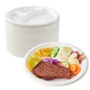 RyanPack Zuckerrohr Bagasse Teller 3 geteilt 26 cm Weiß – Produktbild-Vorschau 3