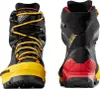 Bergschuhe "Aequilibrium ST GTX" von La Sportiva in Schwarz mit gelben und roten Akzenten; seitliche Ansicht. Podgląd zdjęcia produktu