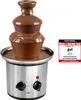 A Clatronic chocolate fountain is shown on a white background, with a product review badge to the right. Podgląd zdjęcia produktu
