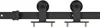 vidaXL Schiebetürbeschlag-Set SKIEN 183 cm Stahl Schwarz Produktbild-Vorschau 1