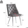 AIORBER Esszimmerstuhl, 4er-Set, Samt, silberne Produktbild-Vorschau 3